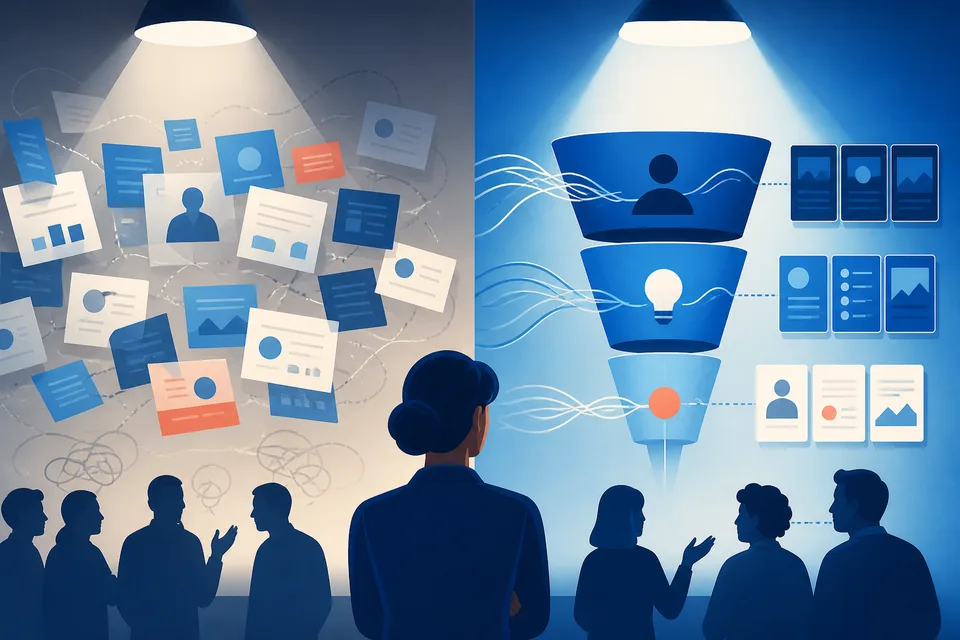 What Funnel-Stage Grouping Actually Does for a Consultant's Content Plan